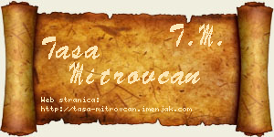 Tasa Mitrovčan vizit kartica